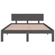 Рамка за легло, сива, дърво масив, 135x190 cм, Double