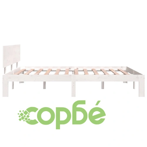 Рамка за легло, бяла, бор масив, 140x190 см ➤ топ цена ➤ sorbe.bg