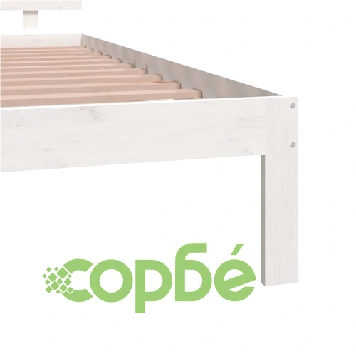 Рамка за легло, бяла, бор масив, 140x190 см ➤ топ цена ➤ sorbe.bg