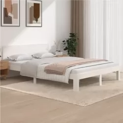 Рамка за легло, бяла, бор масив, 140х200 см