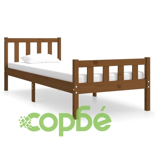 Рамка за легло меденокафява дърво 75x190 см Small Single ➤ топ цена ➤ sorbe.bg
