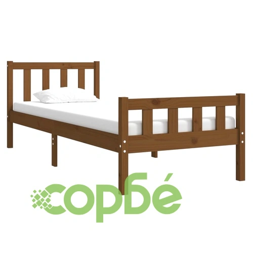 Рамка за легло меденокафява дърво 75x190 см Small Single ➤ топ цена ➤ sorbe.bg