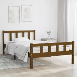 Рамка за легло, меденокафява, масивно дърво, 90x200 см