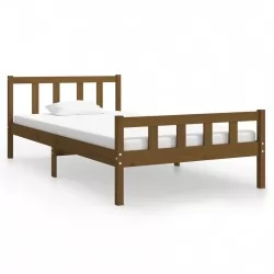 Рамка за легло, меденокафява, дърво масив, 100x200 см