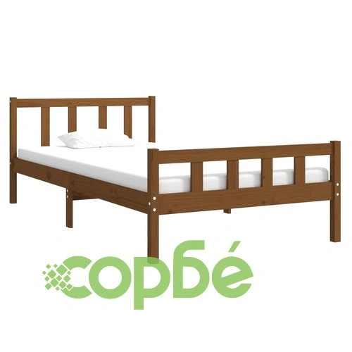 Рамка за легло, меденокафяво, масивно дърво, 100x200 см ➤ топ цена ➤ sorbe.bg