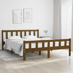 Рамка за легло, меденокафява, дърво масив, 140x200 см