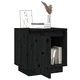 Нощно шкафче, черно, 40x30x40 см, борово дърво масив
