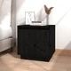 Нощно шкафче, черно, 40x30x40 см, борово дърво масив