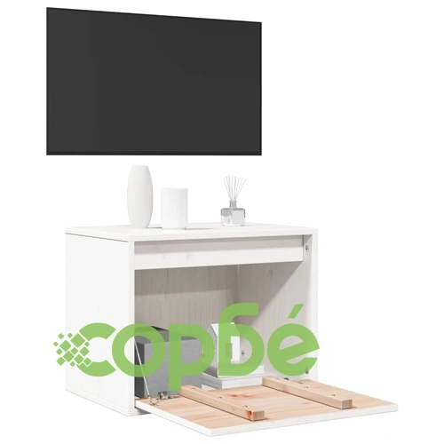 Стенен шкаф, бял, 45x30x35 см, бор масив ➤ топ цена ➤ sorbe.bg