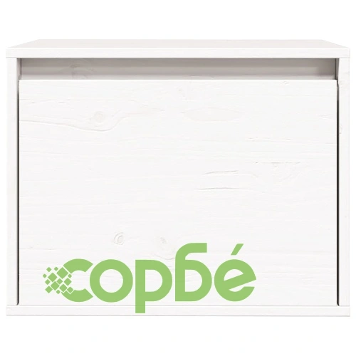 Стенен шкаф, бял, 45x30x35 см, бор масив ➤ топ цена ➤ sorbe.bg