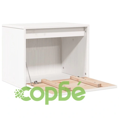 Стенен шкаф, бял, 45x30x35 см, бор масив ➤ топ цена ➤ sorbe.bg