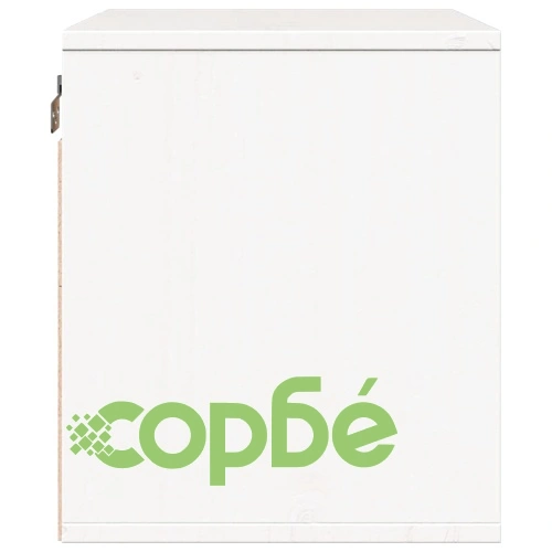 Стенен шкаф, бял, 45x30x35 см, бор масив ➤ топ цена ➤ sorbe.bg