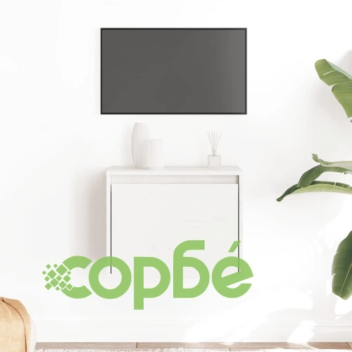 Стенен шкаф, бял, 45x30x35 см, бор масив ➤ топ цена ➤ sorbe.bg