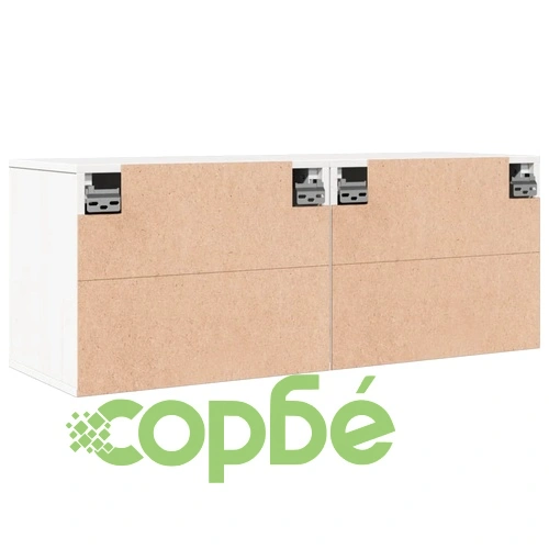 Стенни шкафове, 2 бр, бели, 45x30x35 см, бор масив ➤ топ цена ➤ sorbe.bg