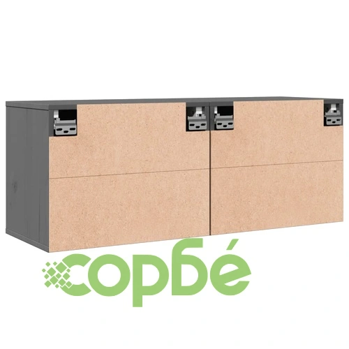 Стенни шкафове, 2 бр, сиви, 45x30x35 см, бор масив ➤ топ цена ➤ sorbe.bg