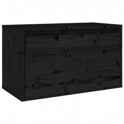 Стенен шкаф, черен, 60x30x35 см, бор масив