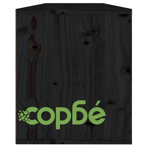 Стенни шкафове, 2 бр, черни, 60x30x35 см, бор масив ➤ топ цена ➤ sorbe.bg