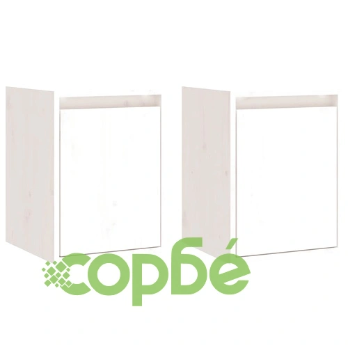 Стенни шкафове, 2 бр, бели, 30x30x40 см, бор масив ➤ топ цена ➤ sorbe.bg