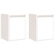 Стенни шкафове, 2 бр, бели, 30x30x40 см, бор масив