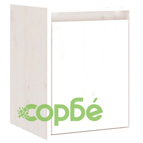 Стенни шкафове, 2 бр, бели, 30x30x40 см, бор масив ➤ топ цена ➤ sorbe.bg