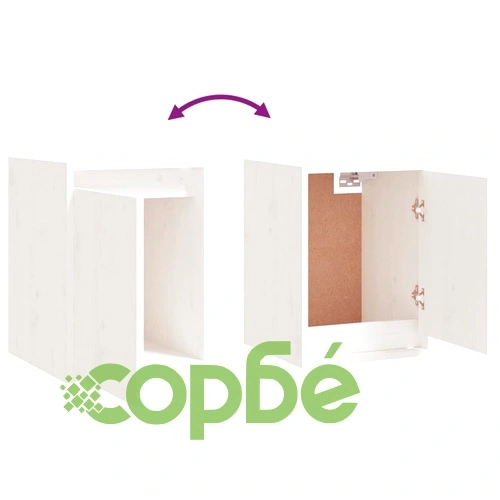 Стенни шкафове, 2 бр, бели, 30x30x40 см, бор масив ➤ топ цена ➤ sorbe.bg