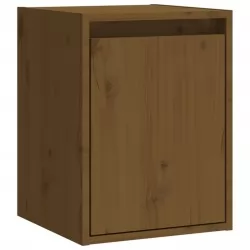 Стенен шкаф, меденокафяв, 30x30x40 см, борово дърво масив