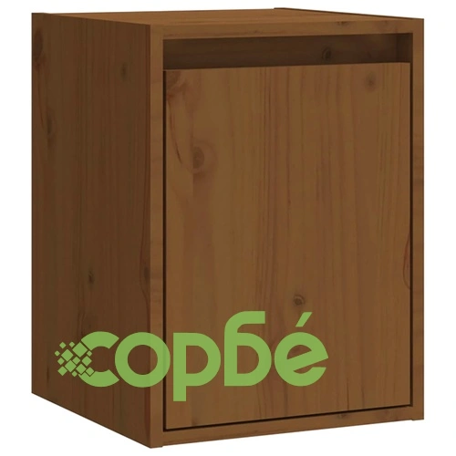 Стенни шкафове, 2 бр, меденокафяви, 30x30x40 см, бор масив ➤ топ цена ➤ sorbe.bg