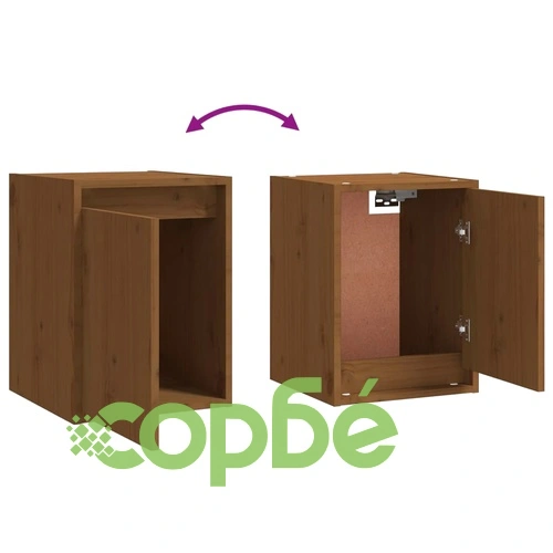 Стенни шкафове, 2 бр, меденокафяви, 30x30x40 см, бор масив ➤ топ цена ➤ sorbe.bg