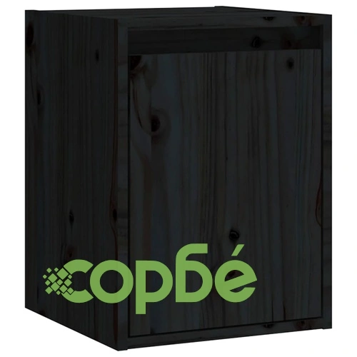 Стенни шкафове, 2 бр, черни, 30x30x40 см, бор масив ➤ топ цена ➤ sorbe.bg