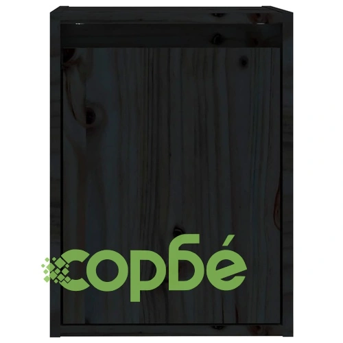 Стенни шкафове, 2 бр, черни, 30x30x40 см, бор масив ➤ топ цена ➤ sorbe.bg