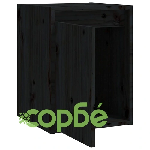 Стенни шкафове, 2 бр, черни, 30x30x40 см, бор масив ➤ топ цена ➤ sorbe.bg