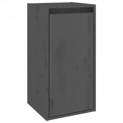 Стенен шкаф, сив, 30x30x60 см, борово дърво масив