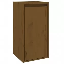 Стенен шкаф, меденокафяв, 30x30x60 см, борово дърво масив