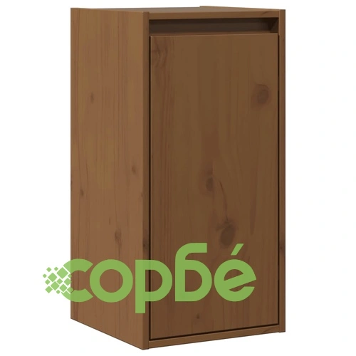 Стенен шкаф, меденокафяв, 30x30x60 см, борово дърво масив ➤ топ цена ➤ sorbe.bg