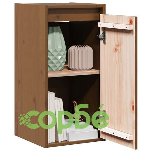 Стенен шкаф, меденокафяв, 30x30x60 см, борово дърво масив ➤ топ цена ➤ sorbe.bg