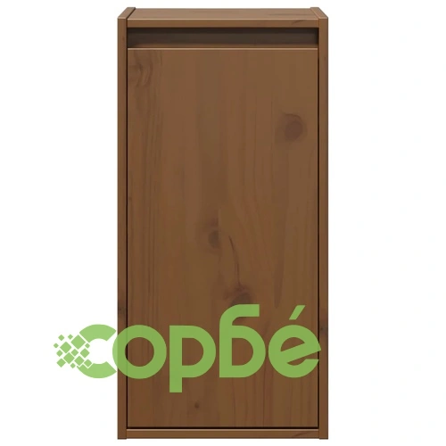 Стенен шкаф, меденокафяв, 30x30x60 см, борово дърво масив ➤ топ цена ➤ sorbe.bg