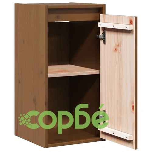 Стенен шкаф, меденокафяв, 30x30x60 см, борово дърво масив ➤ топ цена ➤ sorbe.bg