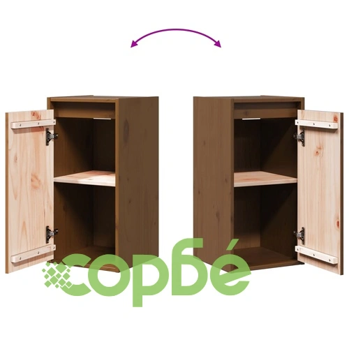 Стенен шкаф, меденокафяв, 30x30x60 см, борово дърво масив ➤ топ цена ➤ sorbe.bg