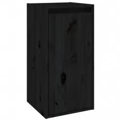 Стенен шкаф, черен, 30x30x60 см, бор масив