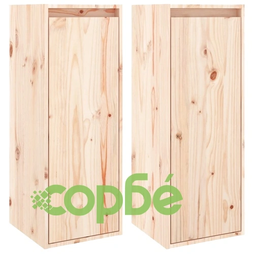 Стенни шкафове, 2 бр, 30x30x80 см, бор масив ➤ топ цена ➤ sorbe.bg