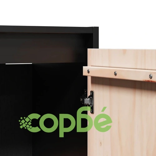 Стенни шкафове, 2 бр, черни, 30x30x100 см, бор масив ➤ топ цена ➤ sorbe.bg