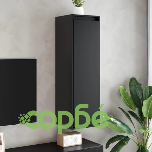 Стенни шкафове, 2 бр, черни, 30x30x100 см, бор масив ➤ топ цена ➤ sorbe.bg
