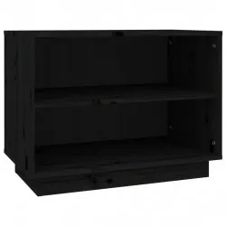 Шкаф за обувки, черен, 60x34x45 см, бор масив