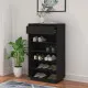 Шкаф за обувки, черен, 60x34x105 см, бор масив