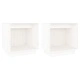 Нощни шкафчета, 2 бр, бели, 40x30x40 см, борово дърво масив