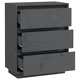 Сайдборд, сив, 60x34x75 см, бор масив