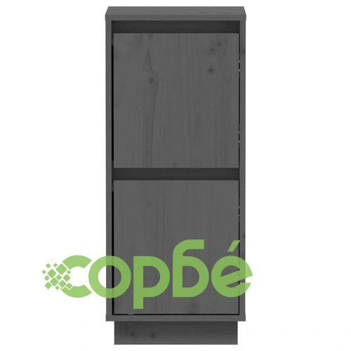 Сайдборди, 2 бр, сиви, 31,5x34x75 см, бор масив ➤ топ цена ➤ sorbe.bg