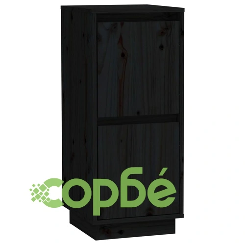 Сайдборди, 2 бр, черни, 31,5x34x75 см, бор масив ➤ топ цена ➤ sorbe.bg