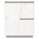 Сайдборд, бял, 60x34x75 см, бор масив
