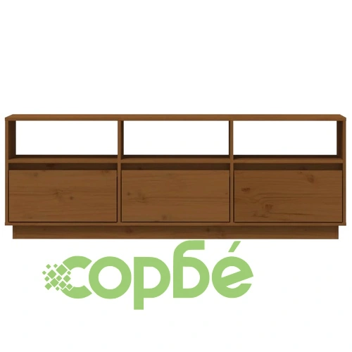 ТВ шкаф, меденокафяв, 140x37x50 см, бор масив ➤ топ цена ➤ sorbe.bg